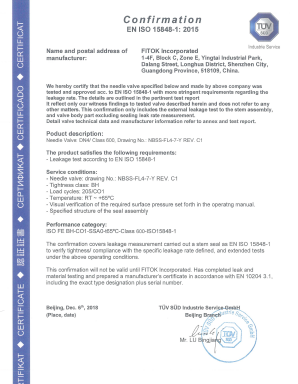 ISO 15848 (NB&ND Series Needle Valves)