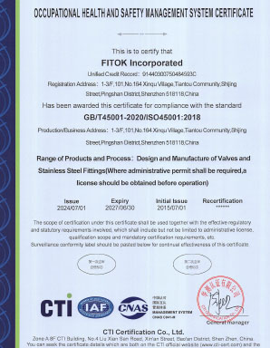 FITOK Incorporated ISO 45001